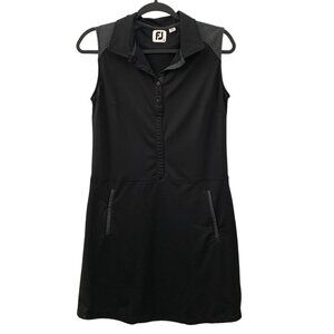 Footjoy Golf Dress Womens Small Black Grey Summer Sleeveless Travel